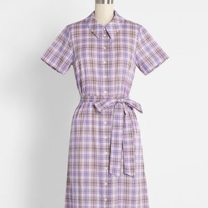 Modcloth vintage inspired purple shirt dress